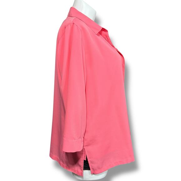 Drapers & Damons Womens Tank and Button Down Blouse Shirt Set Collared Pink XL - Picture 2 of 12